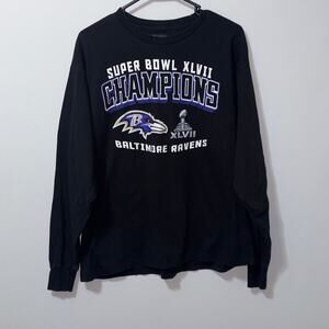 Team apparel Baltimore ravens super bowl black shirt unisex size large